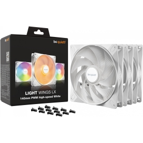 140mm be quiet! LIGHT WINGS LX PWM high-speed White Triple-Pack
