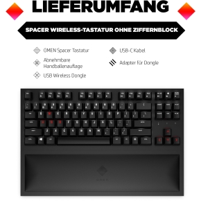 Omen by HP Spacer Gaming Keyboard TKL QWERTZ black