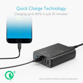 Anker PowerPort Speed 5 Charger 5-Port USB-A 63W black