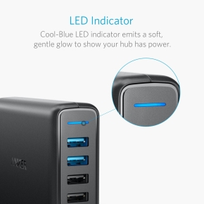 Anker PowerPort Speed 5 Charger 5-Port USB-A 63W black