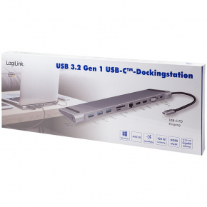 LogiLink UA0373 USB-C 11-in-1 PD 100W DockingStation Silber
