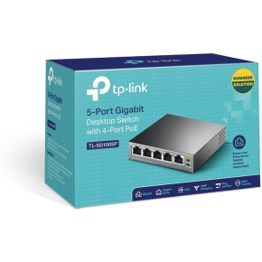 5P TP-Link SG1005P Metall mit 4 PoE-Ports