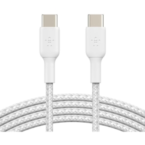 Belkin geflochtenes USB-C/USB-C 2.0 Kabel, 2m, weiß,Doppelpack