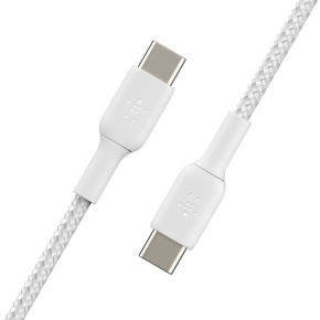 Belkin geflochtenes USB-C/USB-C 2.0 Kabel, 2m, weiß,Doppelpack