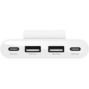 Belkin 4-Port USB-Splitter 2x USB-C, 2xUSB-A, max.30 W, weiss