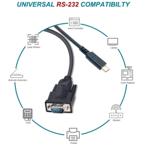 Equip Adapter USB-C -> Seriell RS232-DB9 St/St 1.50m sw