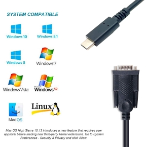 Equip Adapter USB-C -> Seriell RS232-DB9 St/St 1.50m sw