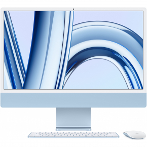 Apple 24-inch iMac with Retina 4.5K display: Apple M3 chip with 8-core CPU and 10-core GPU (8GB/256GB SSD) - Blue