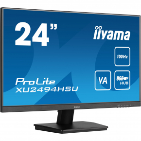 61cm/24 (1920x1080) Iiyama ProLite XU2494HSU-B6 16:9 FHD 100Hz 1ms HDMI DP USB LS Black