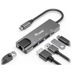 Equip Dock USB-C->HDMI.2xUSB3.0.GbE.100WPD 25cm si