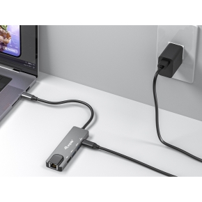 Equip Dock USB-C->HDMI.2xUSB3.0.GbE.100WPD 25cm si