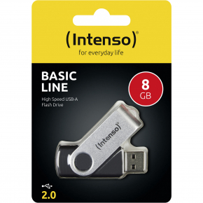 STICK 8GB USB 2.0 Intenso Basic Line Black/Silver