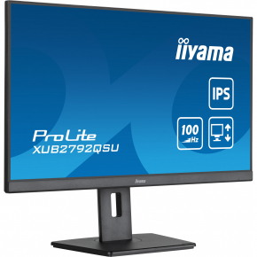 68,5cm/27 (2560x1440) Iiyama ProLite XUB2792QSU-B6 16:9 WQHD IPS 100Hz 0,4ms HDMI DP USB Pivot Speaker Black
