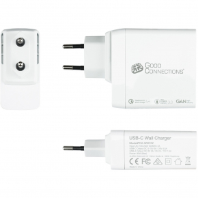 GoodConnections Charger 100W 3-Port 2xUSB-C/USB-A QC4.0 Weiß