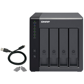 4-Bay QNAP TR-004 - 2.5/3.5 Zoll - Serial ATA II - 0,1,5,10,JBOD - 3.2 Gen 1 (3.1 Gen 1) - USB Typ-C Gehäuse