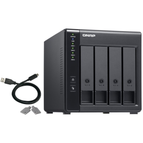 4-Bay QNAP TR-004 - 2.5/3.5 Zoll - Serial ATA II - 0,1,5,10,JBOD - 3.2 Gen 1 (3.1 Gen 1) - USB Typ-C Gehäuse