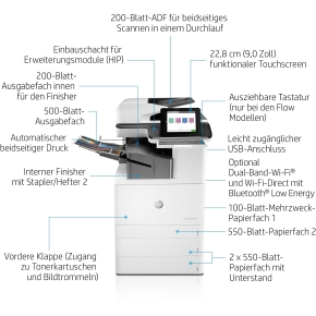 FL HP LaserJet Enterprise Flow MFP M776zs Farblaser-Multifunktionsdrucker 1750 Blatt USB 2.0 LAN Wi-Fi USB 2.0