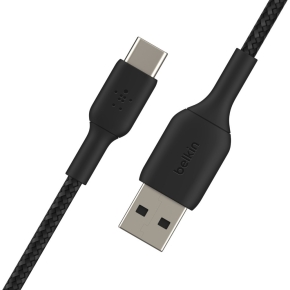 Belkin USB-C/USB-A Kabel ummantelt, 1m, schwarz