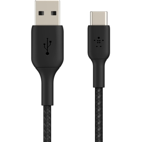 Belkin USB-C/USB-A Kabel ummantelt, 1m, schwarz