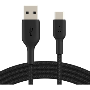 Belkin USB-C/USB-A Kabel ummantelt, 1m, schwarz