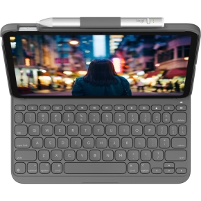 Logitech Slim Folio Bluetooth Tastatur und Schutzhülle iPad 10. Generation grey QWERTZ DE