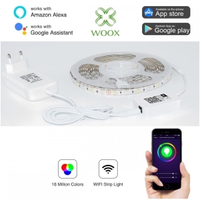 WOOX R5093 Smart LED Strip 5 meter + adapter RGB-W