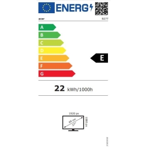 68,6cm/27 (1920x1080) Acer Vero B277Ebmiprzxv IPS 4ms HDMI VGA DP LS Black