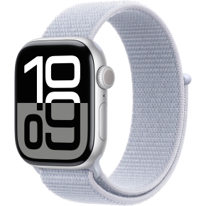 APPLE Watch Series 10 GPS 42mm Silver Aluminium Case with Blue Cloud Sport Loop