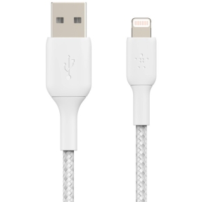 Belkin Lightning Lade/Sync Kabel ummantelt mfi 1m weiß