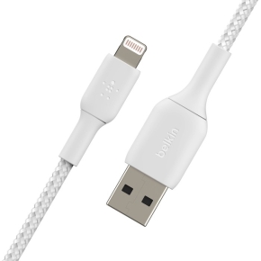 Belkin Lightning Lade/Sync Kabel ummantelt mfi 1m weiß