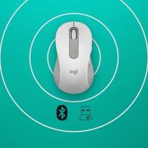 Logitech Signature M650 L LEFT Mouse large size left-handed optical 5 buttons wireless Bluetooth 2.4 GHz OFF-WHITE