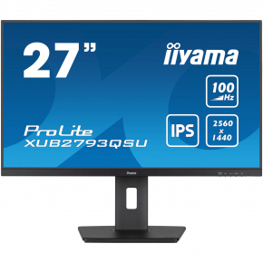 68,6cm/27 (2560x1440) Iiyama Prolite XUB2793QSU-B6 16:9 QHD IPS 100Hz 1ms HDMI DP USB LS Pivot VESA Black