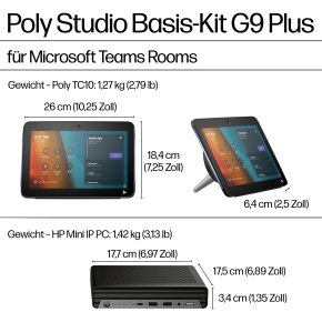 HP Poly Studio Base Kit G9 Plus Teams mit HP Mini IP PC