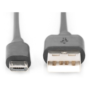 DIGITUS USB 2.0 Anschlusskabel Typ A -mikro B St/St 1.8m sch