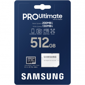 CARD 512GB Samsung PRO Ultimate microSDXC UHS-I inkl. Adapter