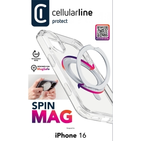 Cellularline SPIN MAG MagSafe Case iPhone 16 Clear