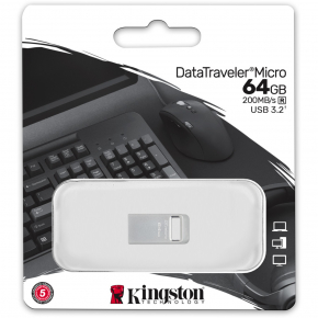 STICK 64GB USB 3.2 Kingston DataTraveler Micro Silver