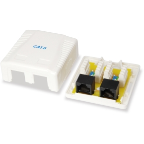 Equip Aufputzdose Cat6 2xRJ45 UTP RAL 9010 Reinweiß