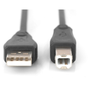 DIGITUS USB 2.0 Anschlusskabel Typ A -B St/St 3.0m, sw