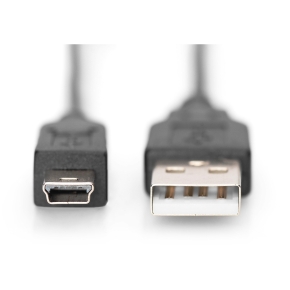 DIGITUS USB 2.0 Anschlusskabel Typ A -mini B St/St 1.8m, sw