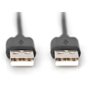DIGITUS USB 2.0 Anschlusskabel Typ A -A St/St 3.0m, sw