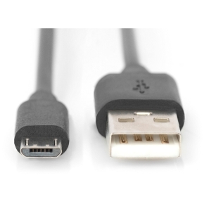 DIGITUS USB 2.0 Anschlusskabel Typ A -mikro B St/St 1.8m, sw