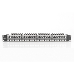 DIGITUS Patchpanel 0,5HE 24-Port Modular geschirmt schwarz