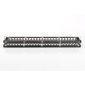 DIGITUS Patchpanel 0,5HE 24-Port Modular geschirmt schwarz