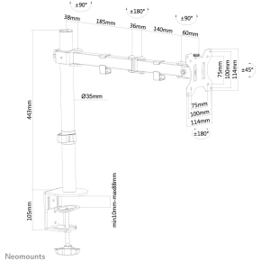 Neomounts FPMA-D550BLACK Tischhalterung für Flachbildschirme bis 32 - Schwarz