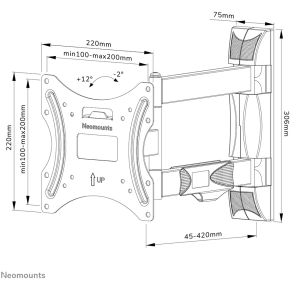 Neomounts WL40-550BL12 Wandhalterung für Bildschirme bis 32-55 / 3KG