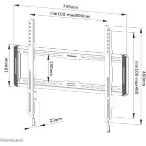 Neomounts WL30-550BL16 feste Wandhalterung für 40-75 Bildschirme - Schwarz