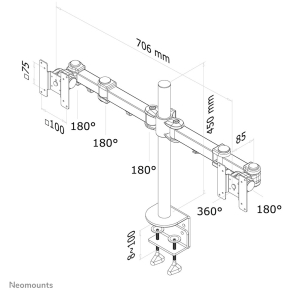 Neomounts FPMA-D960D Tischhalterung für zwei Flachbildschirme bis 27 (69 cm) 8KG