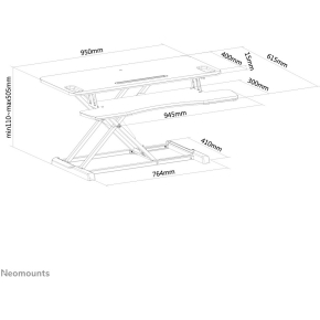 Neomounts Sitz-Steh-Arbeitsplatz 15KG NS-WS300BLACK