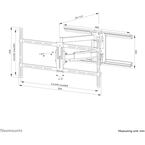 Neomounts WL40-550BL18 bewegliche Wandhalterung für 43-75 Bildschirme - Schwarz